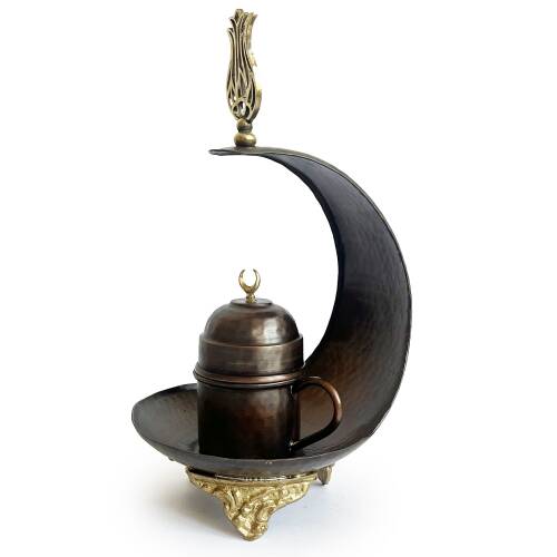 Shark Anatolia Hilal Bakır Kahve Sunum Seti Oksit - 3