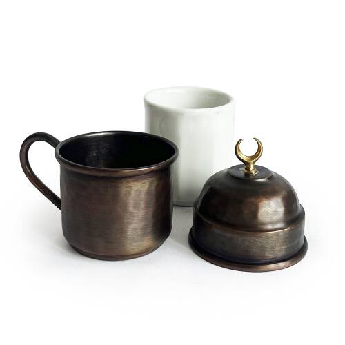 Shark Anatolia Hilal Bakır Kahve Sunum Seti Oksit - 10