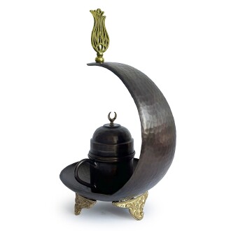 Shark Anatolia Hilal Bakır Kahve Sunum Seti Oksit - 6