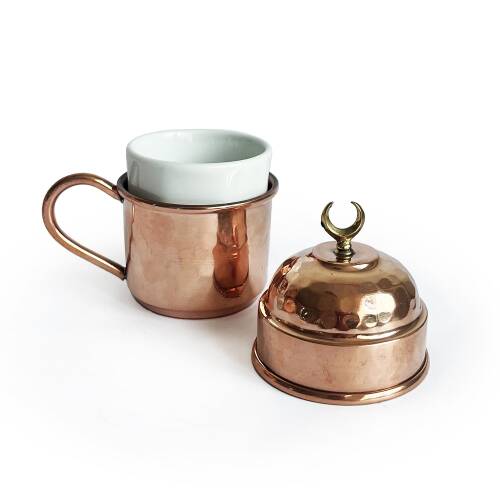 Shark Anatolia Hilal Bakır Kahve Sunum Seti - 10