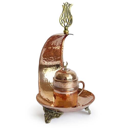 Shark Anatolia Hilal Bakır Kahve Sunum Seti - 1