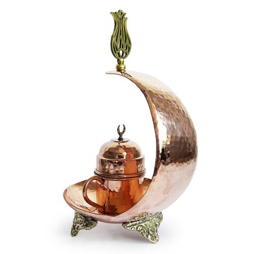 Shark Anatolia Hilal Bakır Kahve Sunum Seti - 6