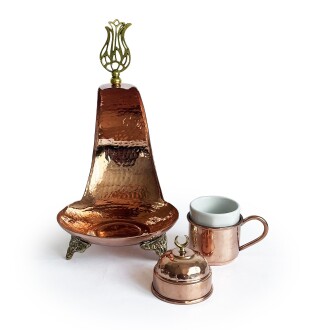Shark Anatolia Hilal Bakır Kahve Sunum Seti - 7