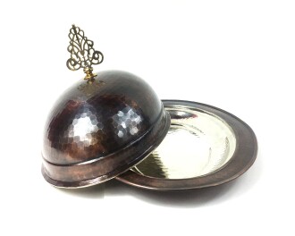 Shark Anatolia Saltanat Şişme Kapak Kayık Bakır Sahan Antik 30cm - 2