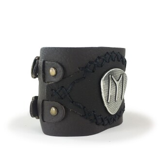 Shark Anatolia İYİ  Tamgalı Deri Bileklik Kahve - 2