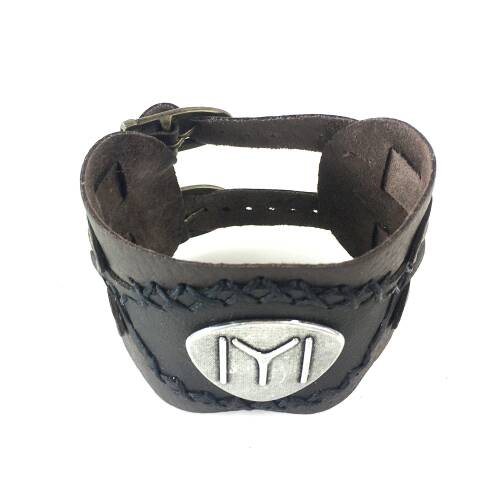 Shark Anatolia İYİ  Tamgalı Deri Bileklik Kahve - 4