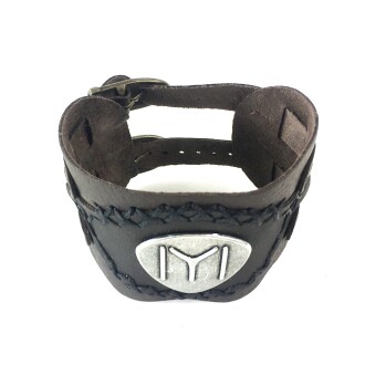 Shark Anatolia İYİ  Tamgalı Deri Bileklik Kahve - 4