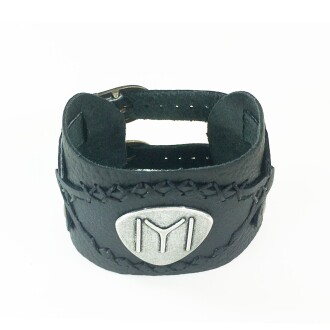 Shark Anatolia İYİ Tamgalı Deri Bileklik Siyah - 4