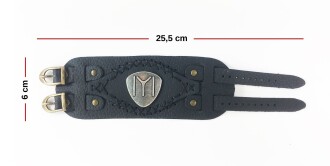 Shark Anatolia İYİ Tamgalı Deri Bileklik Siyah - 6