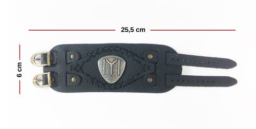 Shark Anatolia İYİ Tamgalı Deri Bileklik Siyah - 6