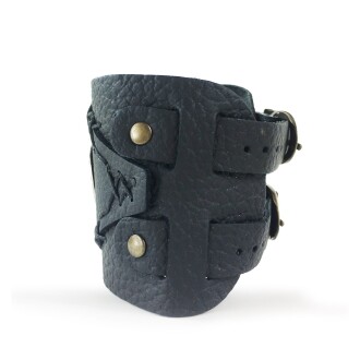 Shark Anatolia İYİ Tamgalı Deri Bileklik Siyah - 10