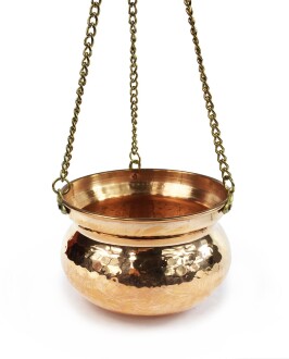 Shark Anatolia Kabak Bakır Askılı Saksı 14cm Kırmızı - 2