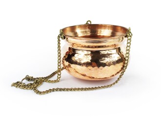 Shark Anatolia Kabak Bakır Askılı Saksı 14cm Kırmızı - 5