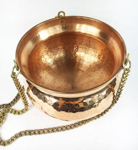 Shark Anatolia Kabak Bakır Askılı Saksı 14cm Kırmızı - 9