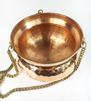 Shark Anatolia Kabak Bakır Askılı Saksı 17cm Kırmızı - 9