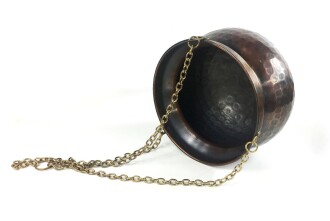 Copper Hanging Flower Pot Hand Hammered 17 cm / 6.6 inches - 5