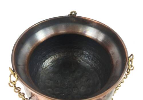 Copper Hanging Flower Pot Hand Hammered 17 cm / 6.6 inches - 6