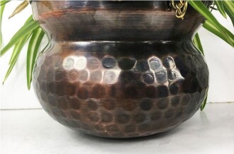 Copper Hanging Flower Pot Hand Hammered 17 cm / 6.6 inches - 9