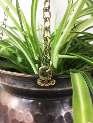 Copper Hanging Flower Pot Hand Hammered 17 cm / 6.6 inches - 10