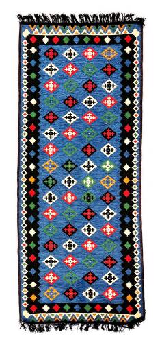 Shark Anatolia Katar Kilim Mavi 70x190 cm - 1