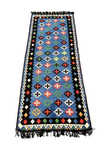 Shark Anatolia Katar Kilim Mavi 70x190 cm - 2
