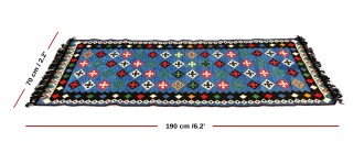 Shark Anatolia Katar Kilim Mavi 70x190 cm - 3