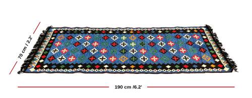 Shark Anatolia Katar Kilim Mavi 70x190 cm - 3