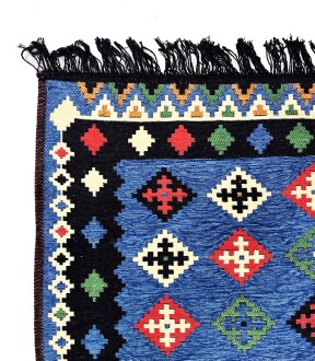 Shark Anatolia Katar Kilim Mavi 70x190 cm - 9