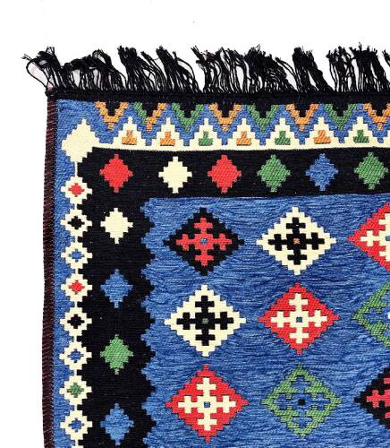 Shark Anatolia Katar Kilim Mavi 70x190 cm - 9