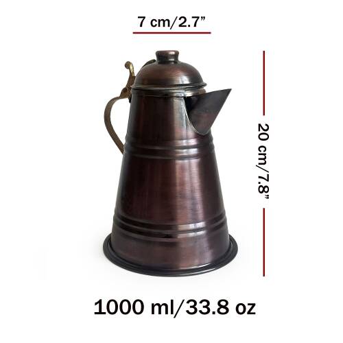 Shark Anatolia Kervan Bakır Sürahi, Sütlük 1 Litre Oksit - 4