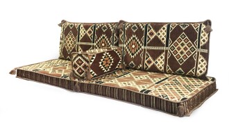 Shark Anatolia Kilim Desenli Şark Köşesi İkili Sedir Takımı Kahve - 3