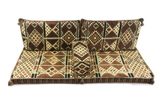 Shark Anatolia Kilim Desenli Şark Köşesi İkili Sedir Takımı Kahve - 5