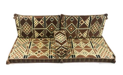 Shark Anatolia Kilim Desenli Şark Köşesi İkili Sedir Takımı Kahve - 5