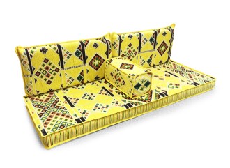 Shark Anatolia Kilim Desenli Şark Köşesi İkili Sedir Takımı Sarı - 3