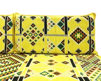 Shark Anatolia Kilim Desenli Şark Köşesi İkili Sedir Takımı Sarı - 8