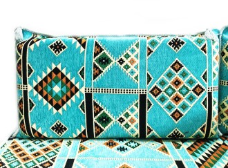 Shark Anatolia Kilim Desenli Şark Köşesi İkili Sedir Takımı Turkuaz - 7