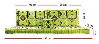 Shark Anatolia Kilim Desenli Şark Köşesi İkili Sedir Takımı Yeşil - 4