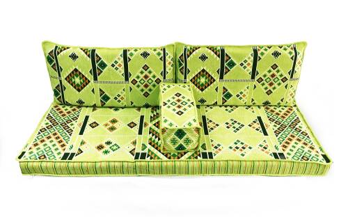 Shark Anatolia Kilim Desenli Şark Köşesi İkili Sedir Takımı Yeşil - 5