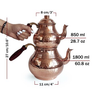 Shark Anatolia Klasik Bakır Kalın El Dövme Çaydanlık no:2 - 4