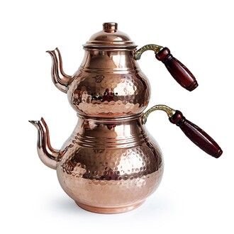Shark Anatolia Hand Hammered Copper Stovetop Teapot Set