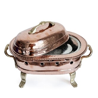 Shark Anatolia Közlü Kapaklı Bakır Kebaplık Sunum Tepsisi 30 cm - 3