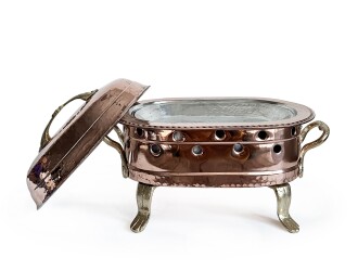 Shark Anatolia Közlü Kapaklı Bakır Kebaplık Sunum Tepsisi 30 cm - 4