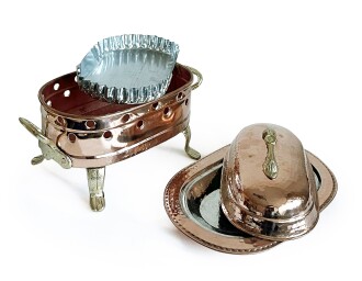 Shark Anatolia Közlü Kapaklı Bakır Kebaplık Sunum Tepsisi 30 cm - 6