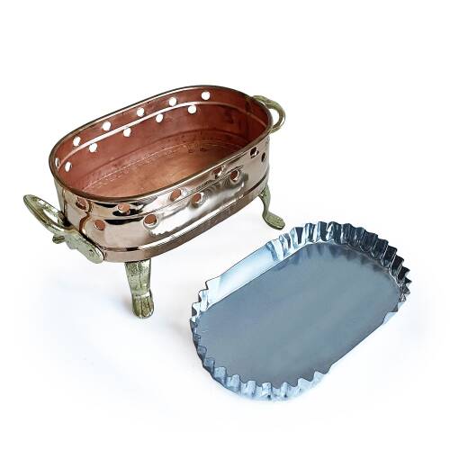 Shark Anatolia Közlü Kapaklı Bakır Kebaplık Sunum Tepsisi 30 cm - 7