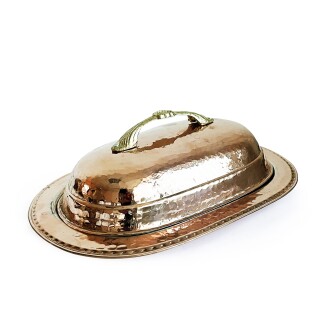 Shark Anatolia Közlü Kapaklı Bakır Kebaplık Sunum Tepsisi 30 cm - 10