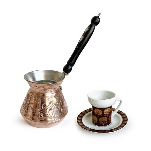 Shark Anatolia Külhan Bakır Cezve Oyma İşçiliği 500ml No:3 - 5
