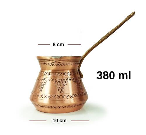 Shark Anatolia Külhan Bakır Cezve Zımba İşçiliği 380ml No:2 - 4