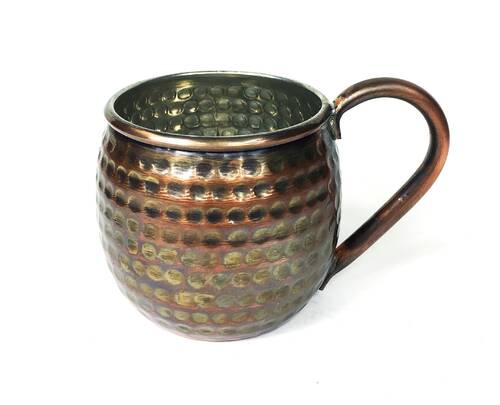 Copper Mug Luna Hammered Glass Oxide