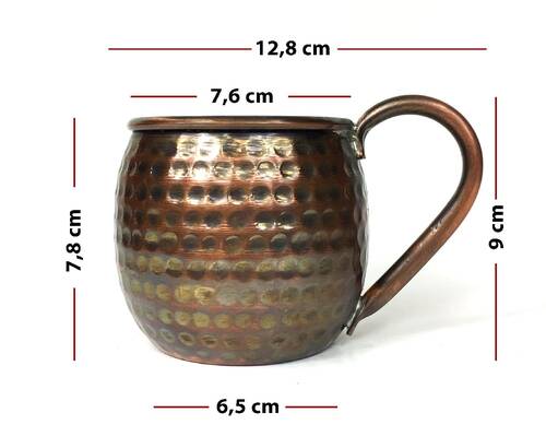Copper Mug Luna Hammered Glass Oxide
