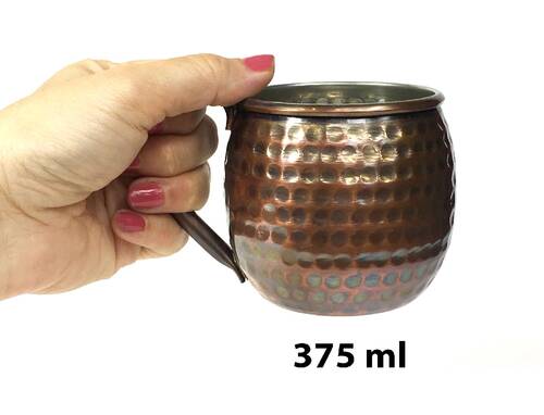 Copper Mug Luna Hammered Glass Oxide